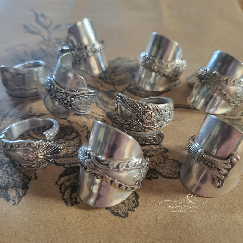 Handcrafted vintage spoon rings now available!