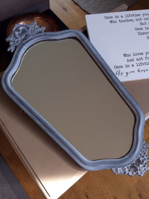 A quick mirror chalk paint upcycle!