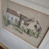 Hand-coloured etchings of local scenes: The Great House at Burford, Cotswolds c.1902