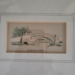 Hand-coloured etchings of local scenes: Lechlade Bridge, Cotswolds c.1902