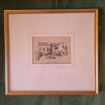 Hand-coloured etchings of local scenes: The Great House at Burford, Cotswolds c.1902
