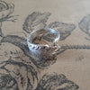 Hand crafted vintage silver plated spiral spoon ring - Size S