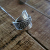 Hand crafted vintage silver plated spoon ring - Size V