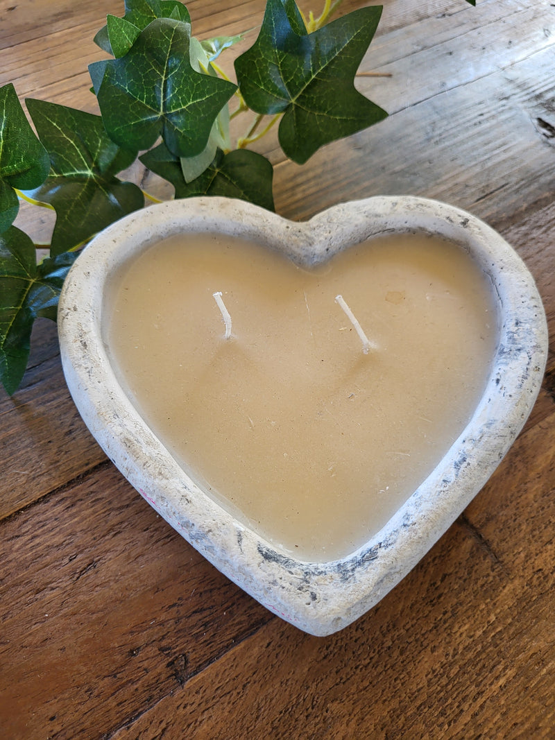 Rustic Heart Shaped Indoor/Outdoor Candle