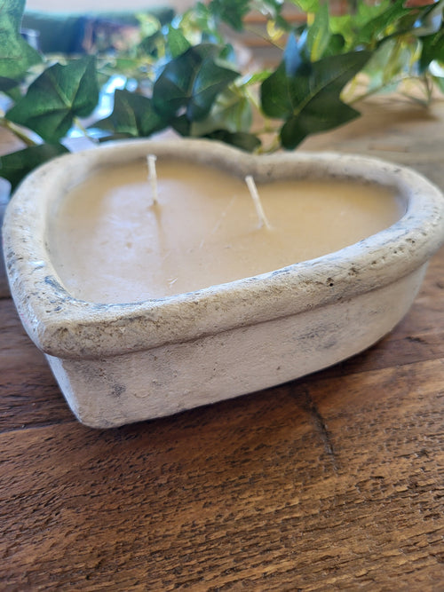 Rustic Heart Shaped Indoor/Outdoor Candle