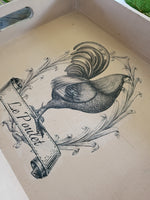 Hand Decorated Serving Tray - Le Poulet