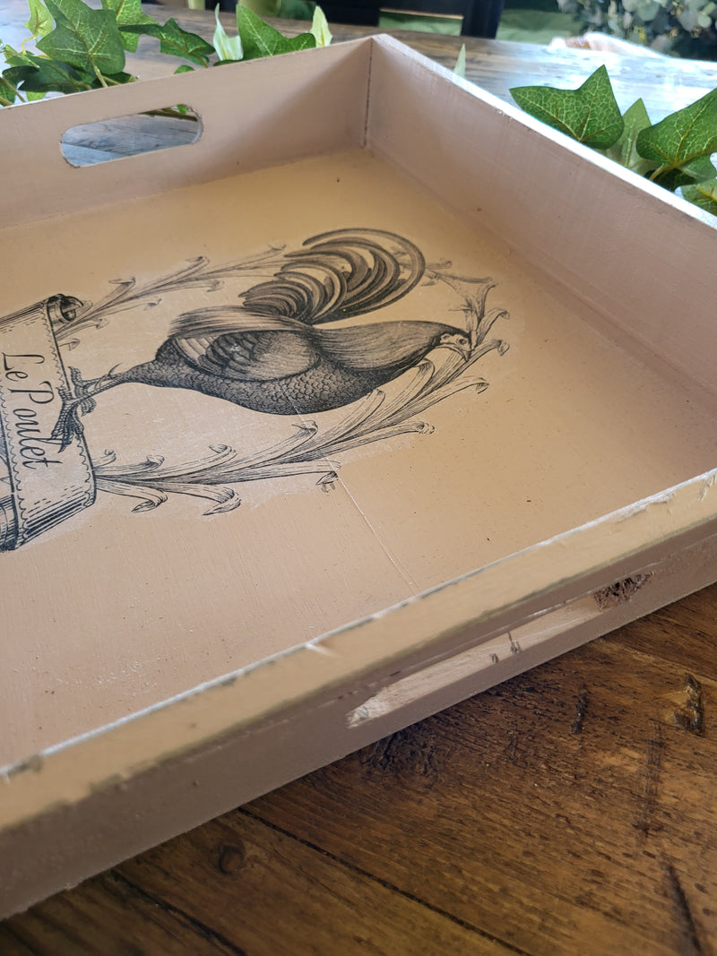 Hand Decorated Serving Tray - Le Poulet