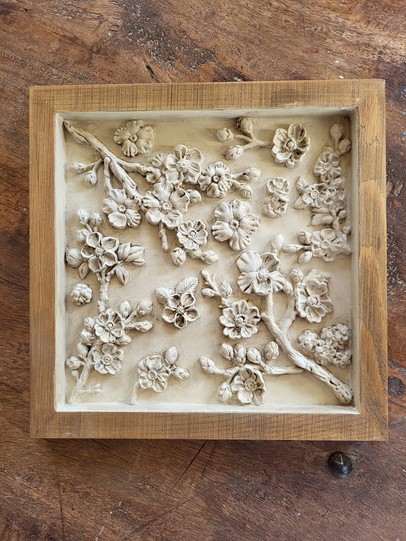 Rustic plaster blossom wall decor