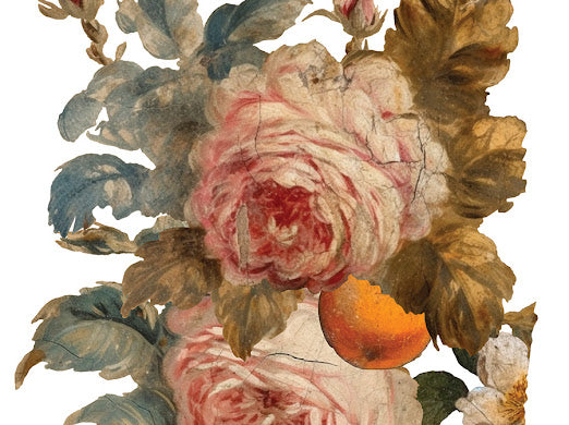 Joie des Roses transfer by Iron Orchid Designs 12 x 16" (pad of 8 sheets) for furniture, crafts and decor