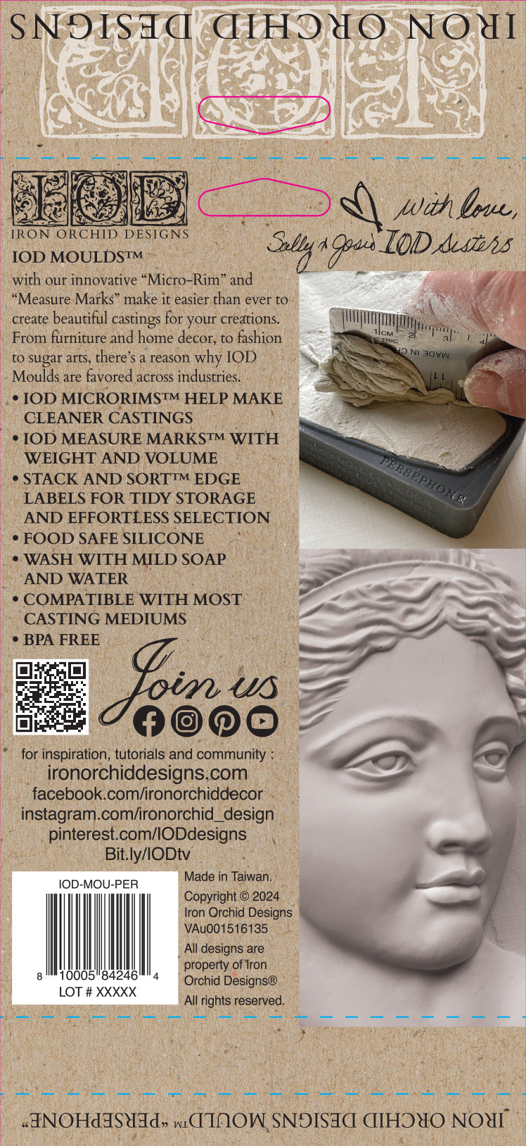 Persephone Decor Craft Mould (5x7") by Iron Orchid Designs - Clay, Resin, Hot Glue