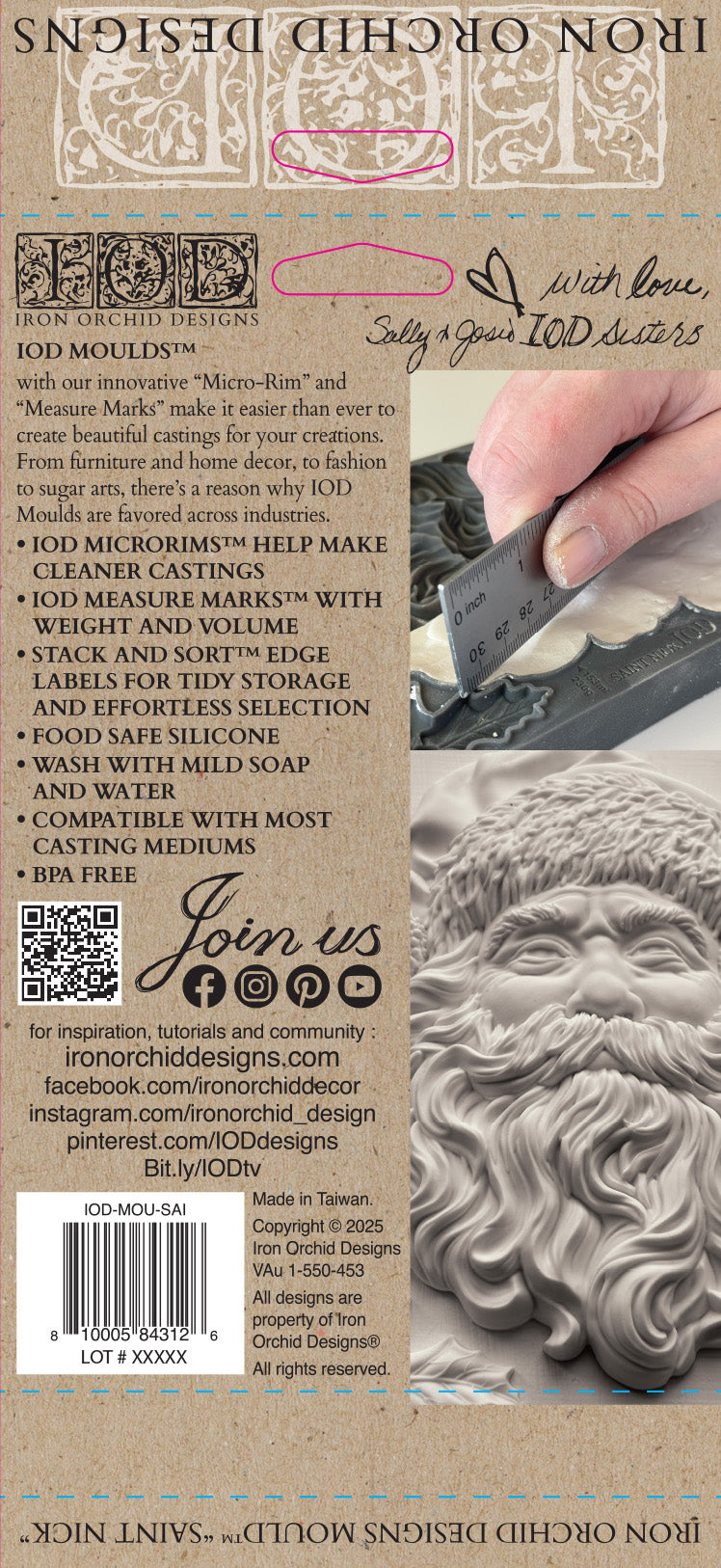 Saint Nick Decor Mould - Iron Orchid Designs UK 5x7 inch