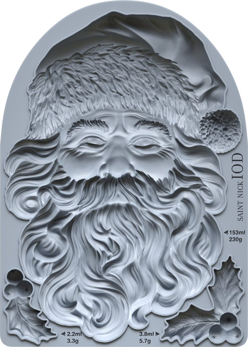 Saint Nick Decor Mould - Iron Orchid Designs UK 5x7 inch