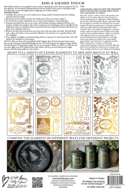 Figgy & Flourish IOD Gilded Foil Transfer - Iron Orchid Designs UK