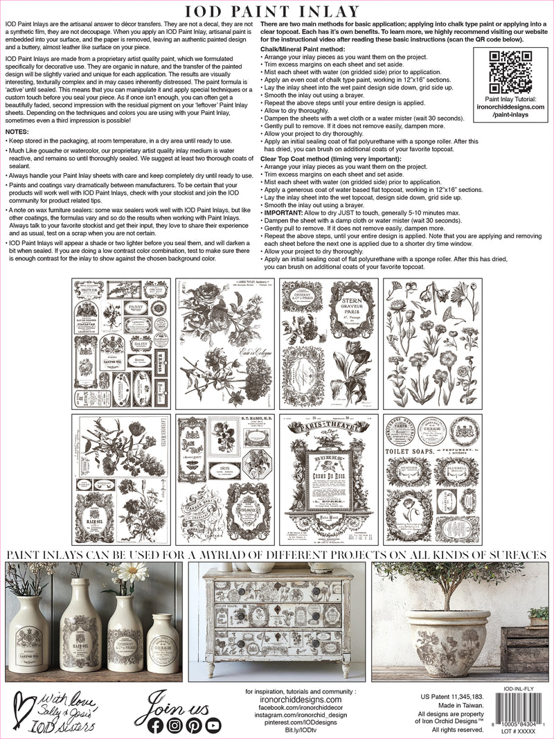 FLORIOGRAPHY IRON ORCHID DESIGNS Paint Inlay -  8 page 12x16 inch (Limited Edition)