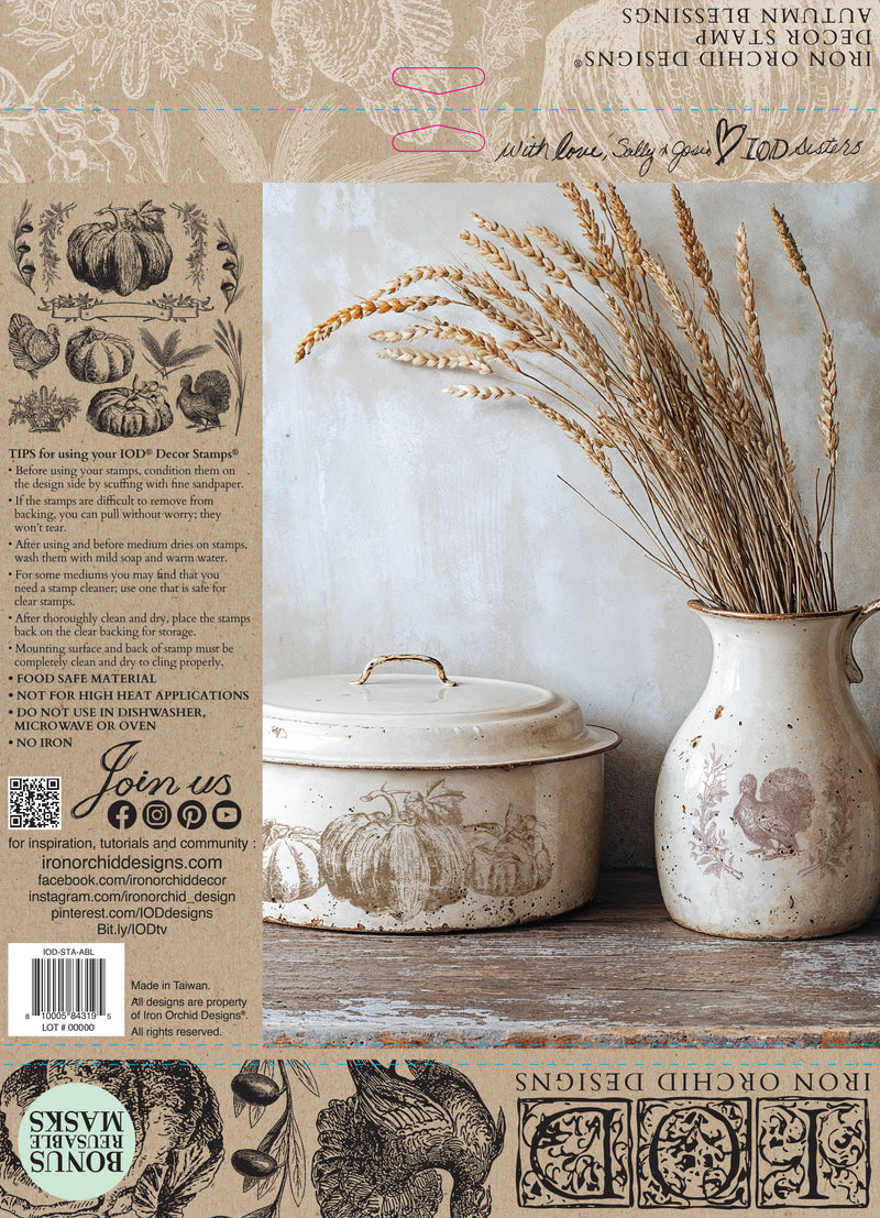 Autumn Blessings 12x12 IOD Stamp
