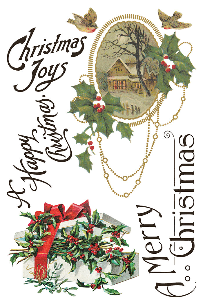 Christmas Joy Decor Transfer - Iron Orchid Designs UK