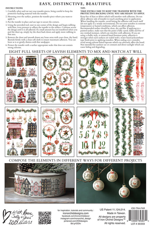 Partridge Lane Decor Transfer - Iron Orchid Designs UK