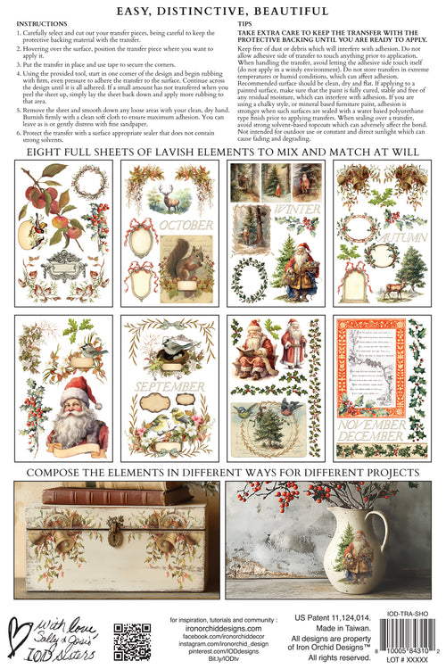 Santa's Hollow Decor Transfer - Iron Orchid Designs UK