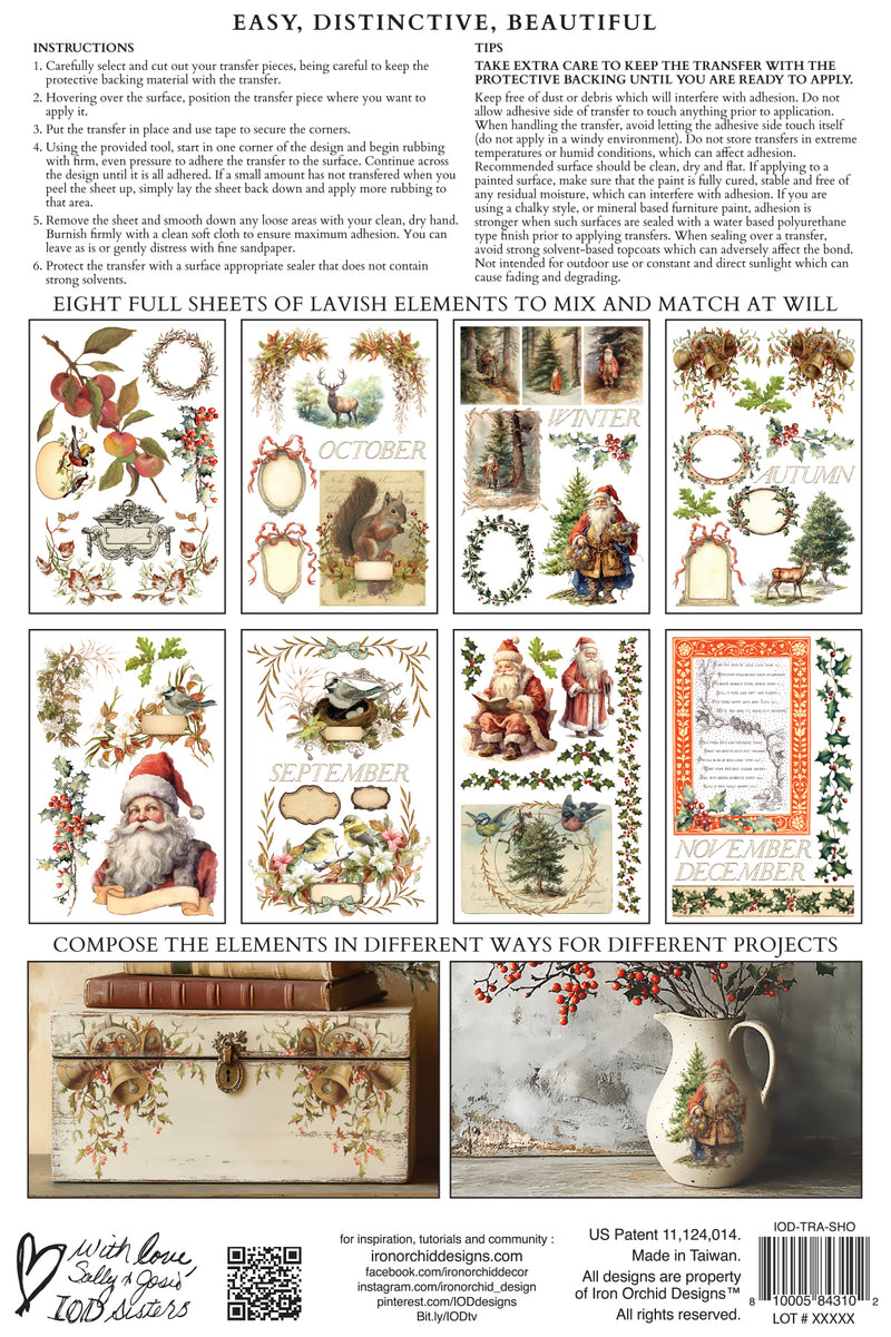 Santa's Hollow Decor Transfer - Iron Orchid Designs UK