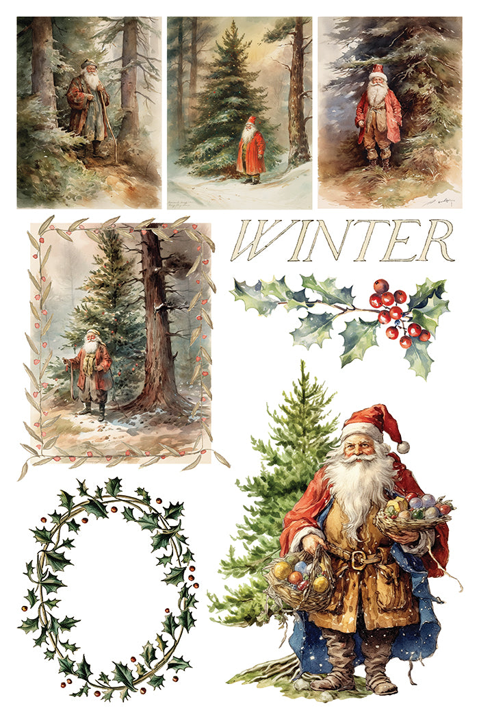 Santa's Hollow Decor Transfer - Iron Orchid Designs UK