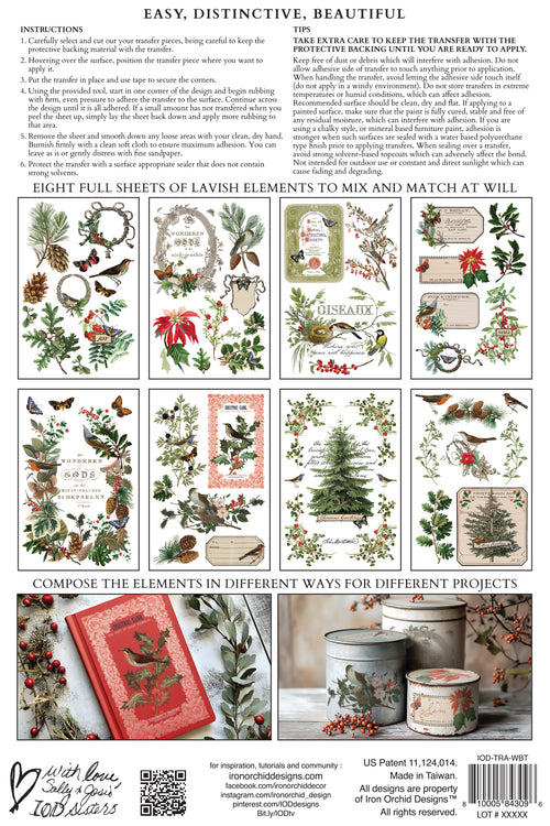 Winter Botanist Decor Transfer - Iron Orchid Designs UK