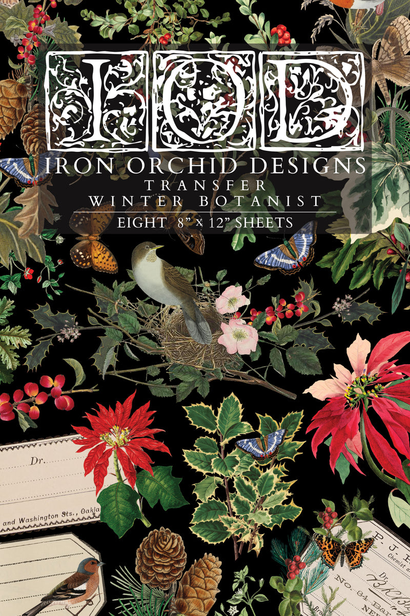 Winter Botanist Decor Transfer - Iron Orchid Designs UK