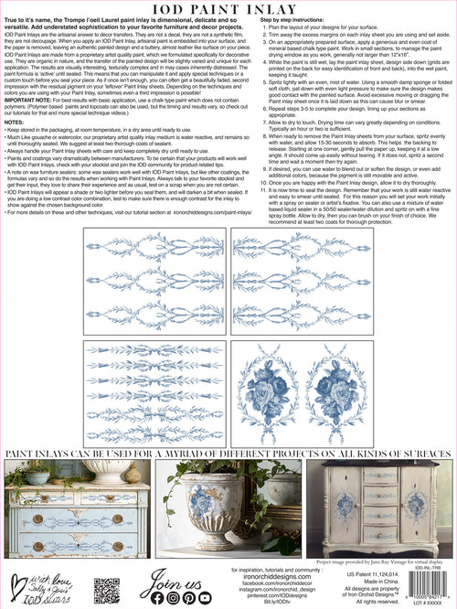 TROMPE L’OEIL BLEU Paint Inlay by Iron Orchid Designs - Furniture Flip, Upcycling, Decor
