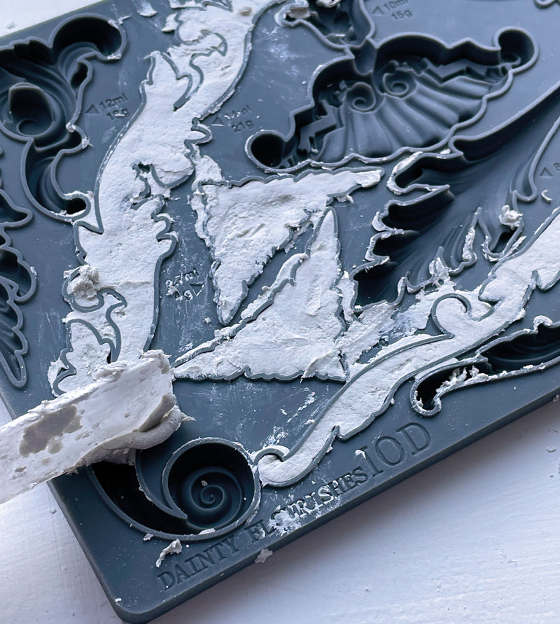 Dainty Flourishes Decor Furniture Mould by Iron Orchid Designs - Clay, Resin, Hot Glue