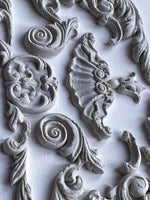 Dainty Flourishes Decor Furniture Mould by Iron Orchid Designs - Clay, Resin, Hot Glue