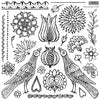 PENNSYLVANIA FOLK Decor Stamp by Iron Orchid Designs - Ink, Chalk Paint, Furniture Craft Stamp 12"x12"