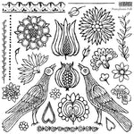 PENNSYLVANIA FOLK Decor Stamp by Iron Orchid Designs - Ink, Chalk Paint, Furniture Craft Stamp 12"x12"