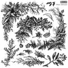 WINTER ADORNMENT Decor 2 Sheet Stamp by Iron Orchid Designs - Ink, Chalk Paint, Furniture Craft Stamp 12"x12"