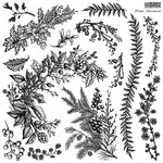 WINTER ADORNMENT Decor 2 Sheet Stamp by Iron Orchid Designs - Ink, Chalk Paint, Furniture Craft Stamp 12"x12"