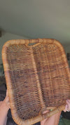 Vintage Wicker French Bread/Storage Basket with handles