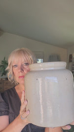 Vintage French glazed confit pot