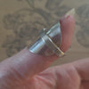 Hand crafted vintage silver plated spoon ring - Size Q/R