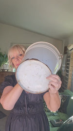Rustic French Vintage Enamel Bucket