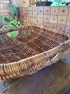 Vintage Wicker French Bread/Storage Basket with handles
