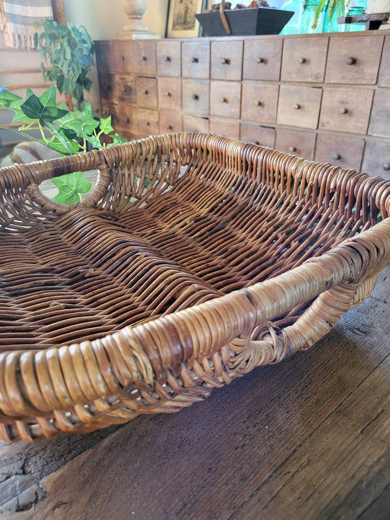 Vintage Wicker French Bread/Storage Basket with handles