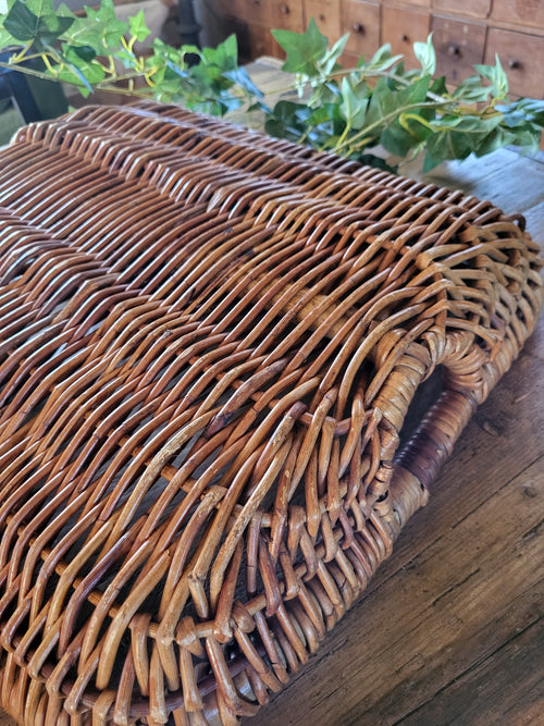 Vintage Wicker French Bread/Storage Basket with handles