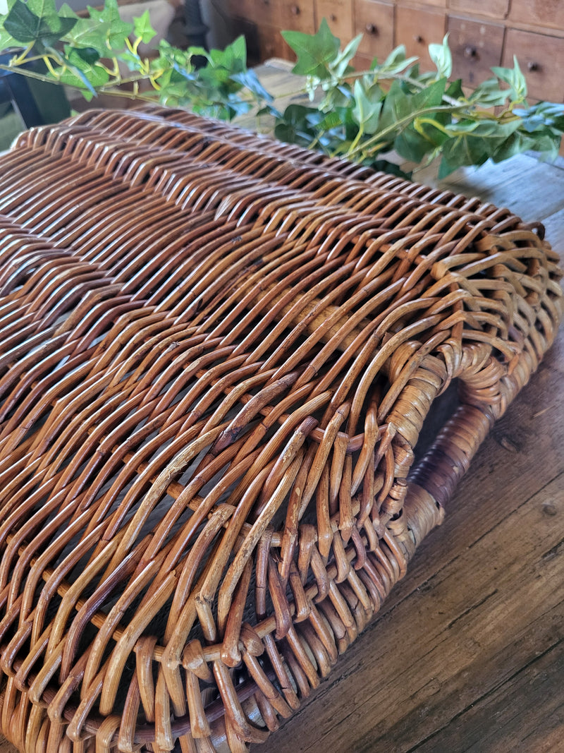 Vintage Wicker French Bread/Storage Basket with handles