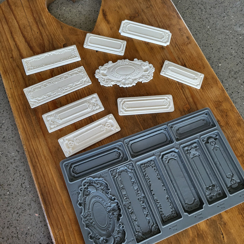 Conservatory Labels Decor Furniture Mould by Iron Orchid Designs - Clay, Resin, Hot Glue