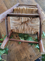 Vintage French child's rush seat chair