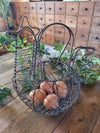 Vintage French Hen wire egg basket