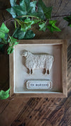 Rustic 3D plaster Sheep wall decor