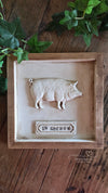 Rustic 3D plaster Pig wall decor