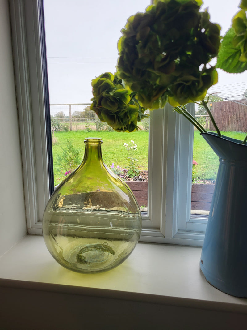 Vintage French Green Glass Carboy