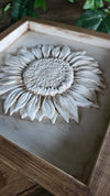 Rustic 3D plaster Sunflower decor