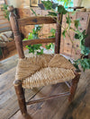 Vintage French child's rush seat chair