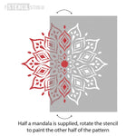 Rohan Mandala Stencil - Half Design